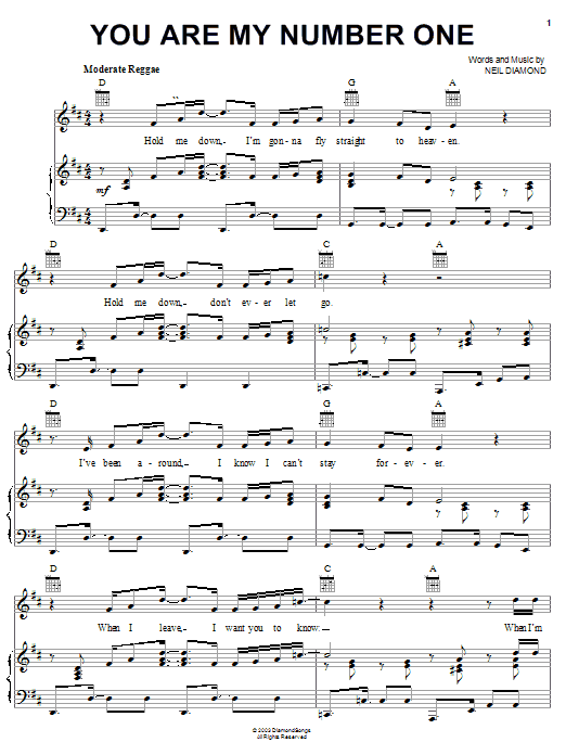 Smash Mouth You Are My Number One Sheet Music Notes & Chords for Piano, Vocal & Guitar (Right-Hand Melody) - Download or Print PDF Smash Mouth You Are My Number One Sheet Music Notes & Chords for Piano, Vocal & Guitar (Right-Hand Melody) - Download or Print PDF