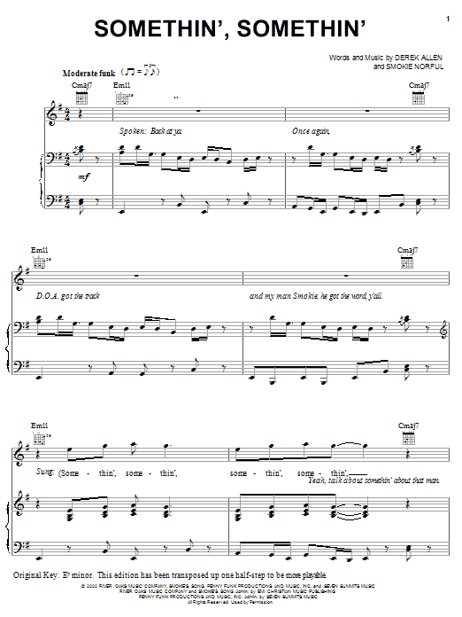 Smokie Norful Somethin', Somethin' Sheet Music Notes & Chords for Piano, Vocal & Guitar (Right-Hand Melody) - Download or Print PDF