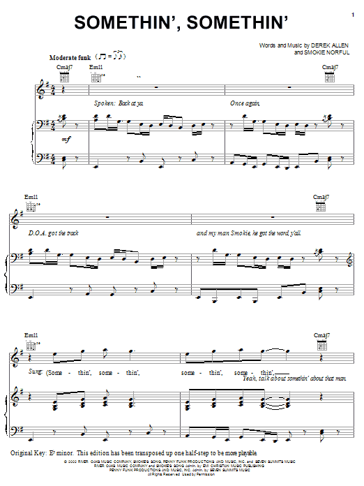 Smokie Norful Somethin', Somethin' sheet music notes and chords. Download Printable PDF.