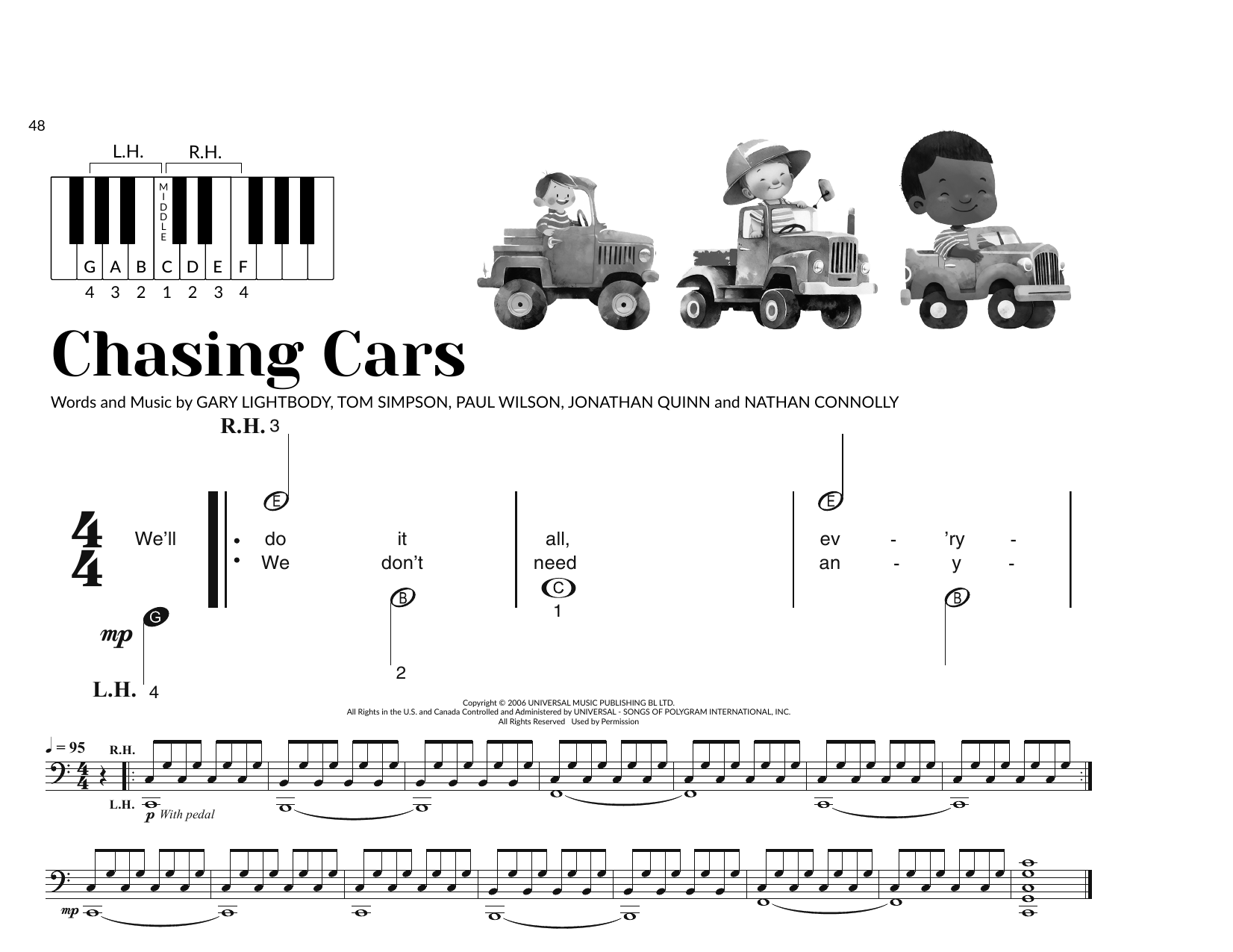 Snow Patrol Chasing Cars (arr. Brittany McCorriston) Sheet Music Notes & Chords for Very Beginner Piano - Download or Print PDF