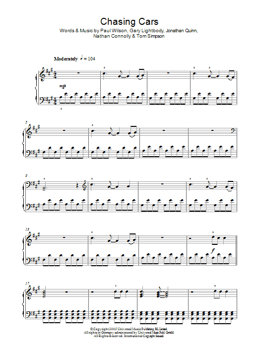 Snow Patrol Chasing Cars Sheet Music Notes & Chords for Violin - Download or Print PDF