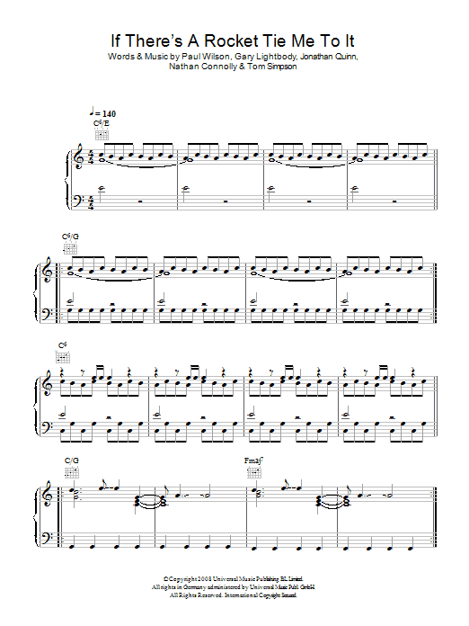 Snow Patrol If There's A Rocket Tie Me To It Sheet Music Notes & Chords for Piano, Vocal & Guitar (Right-Hand Melody) - Download or Print PDF