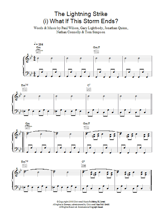 Snow Patrol The Lightning Strike (i. What If The Storm Ends) Sheet Music Notes & Chords for Piano, Vocal & Guitar (Right-Hand Melody) - Download or Print PDF