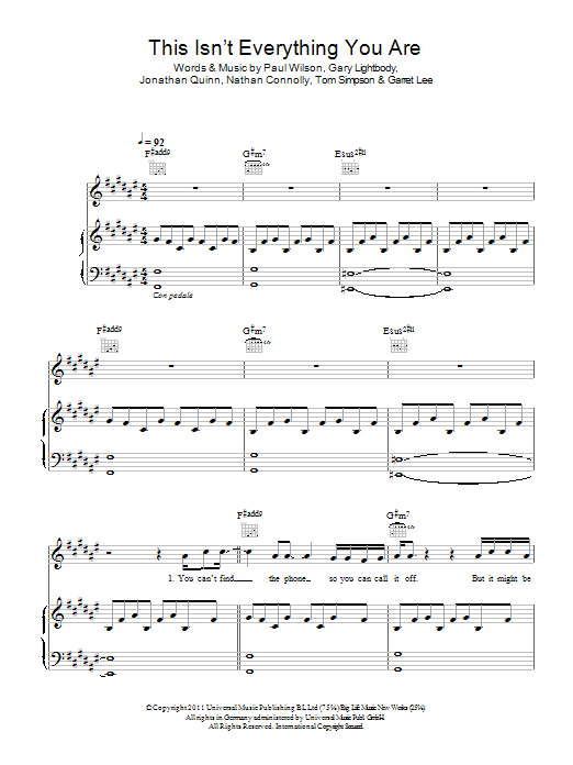 Snow Patrol This Isn't Everything You Are Sheet Music Notes & Chords for Piano, Vocal & Guitar (Right-Hand Melody) - Download or Print PDF