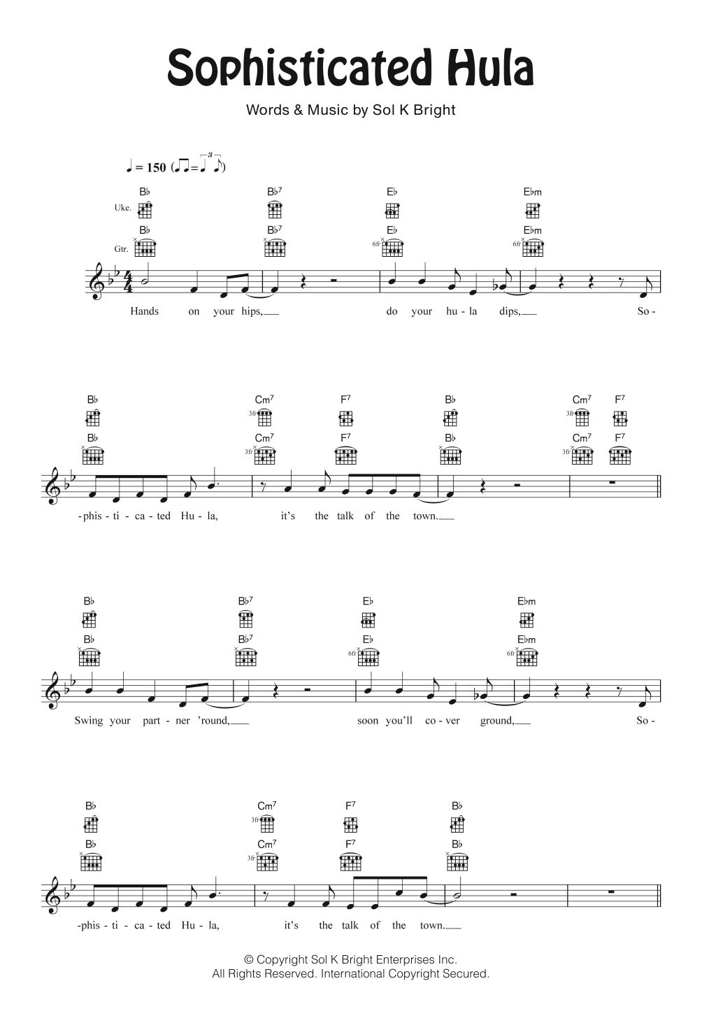 Sol K. Bright Sophisticated Hula Sheet Music Notes & Chords for Ukulele - Download or Print PDF