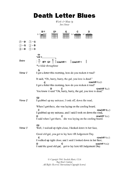 Son House Death Letter Blues Sheet Music Notes & Chords for Dobro - Download or Print PDF