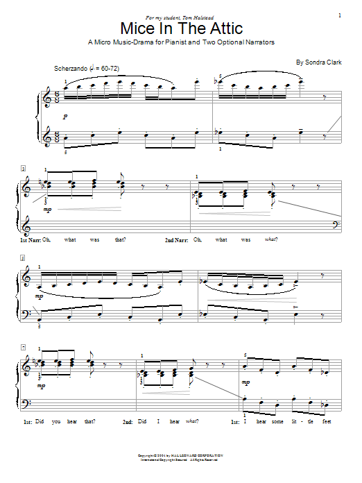 Sondra Clark Mice In The Attic Sheet Music Notes & Chords for Educational Piano - Download or Print PDF