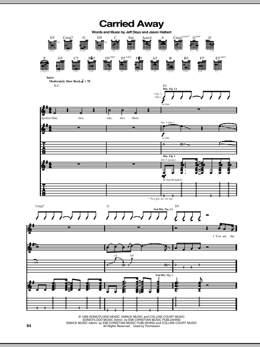 Sonicflood Carried Away Sheet Music Notes & Chords for Guitar Tab - Download or Print PDF