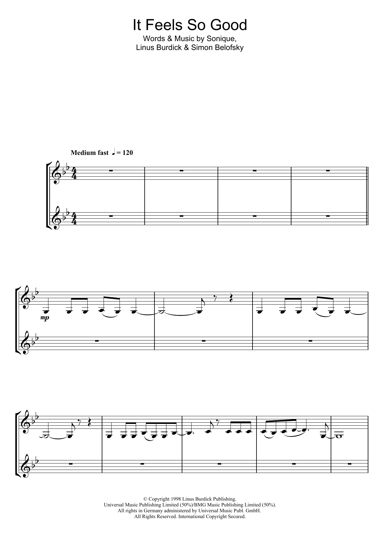 Sonique It Feels So Good (Clarinet Duet) Sheet Music Notes & Chords for Clarinet Duet - Download or Print PDF