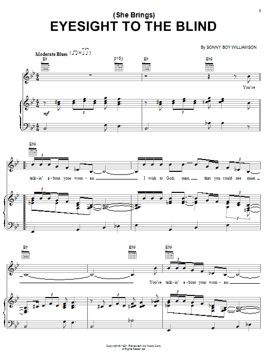 Sonny Boy Williamson Eyesight To The Blind Sheet Music Notes & Chords for Harmonica - Download or Print PDF