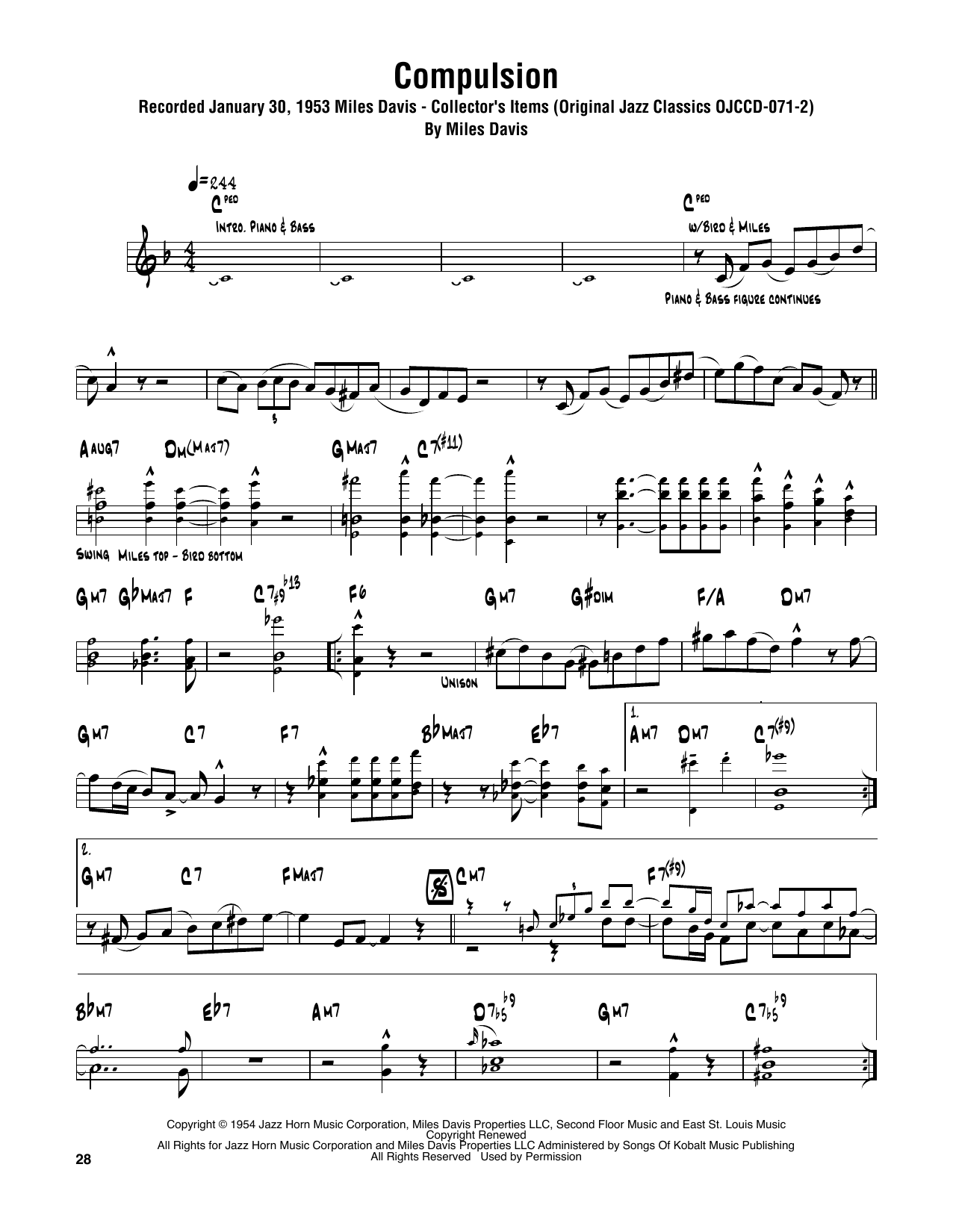 Sonny Rollins Compulsion Sheet Music Notes & Chords for Tenor Sax Transcription - Download or Print PDF