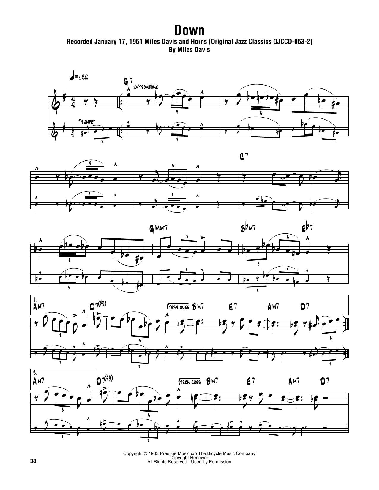 Sonny Rollins Down Sheet Music Notes & Chords for Tenor Sax Transcription - Download or Print PDF