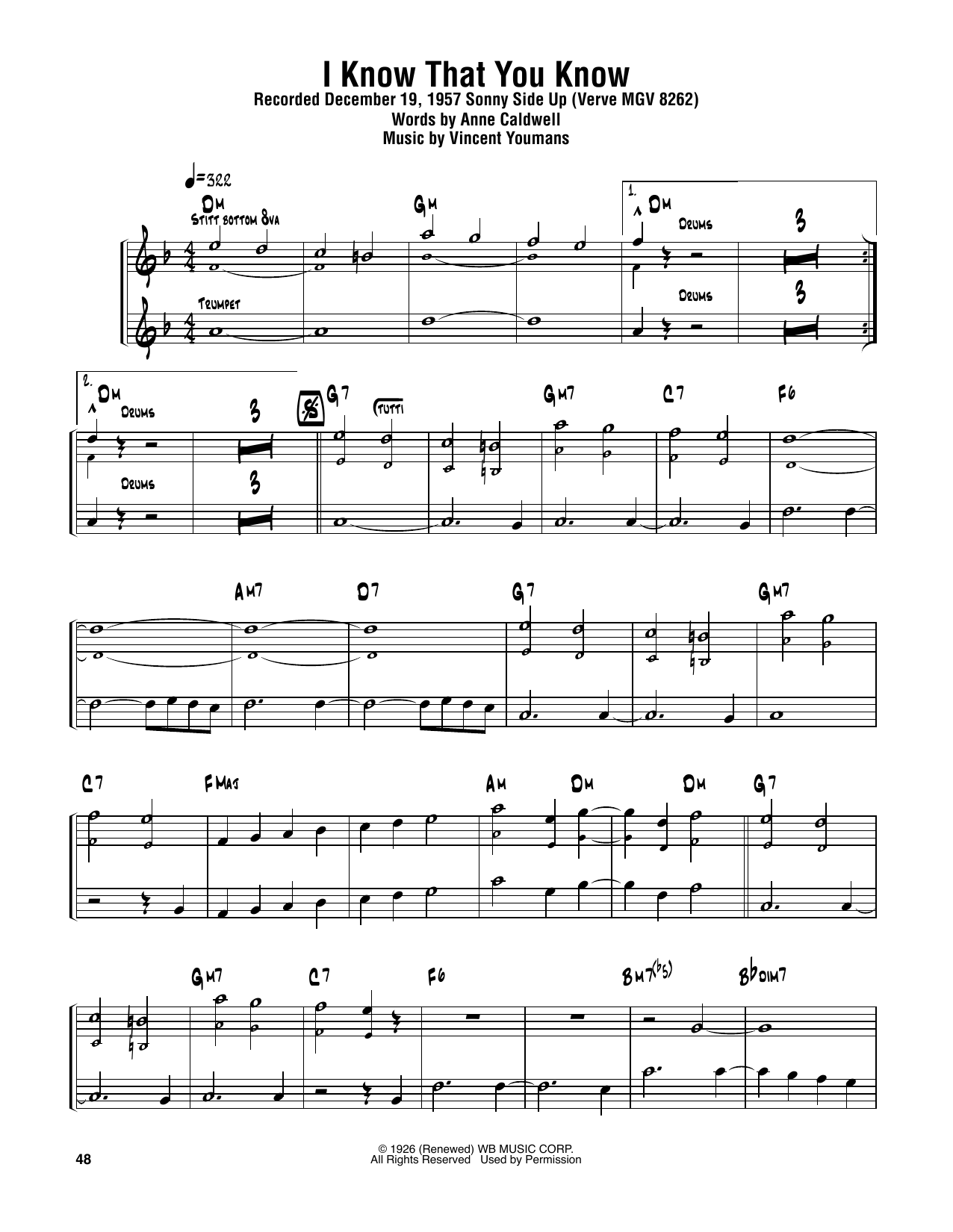 Sonny Rollins I Know That You Know Sheet Music Notes & Chords for Tenor Sax Transcription - Download or Print PDF