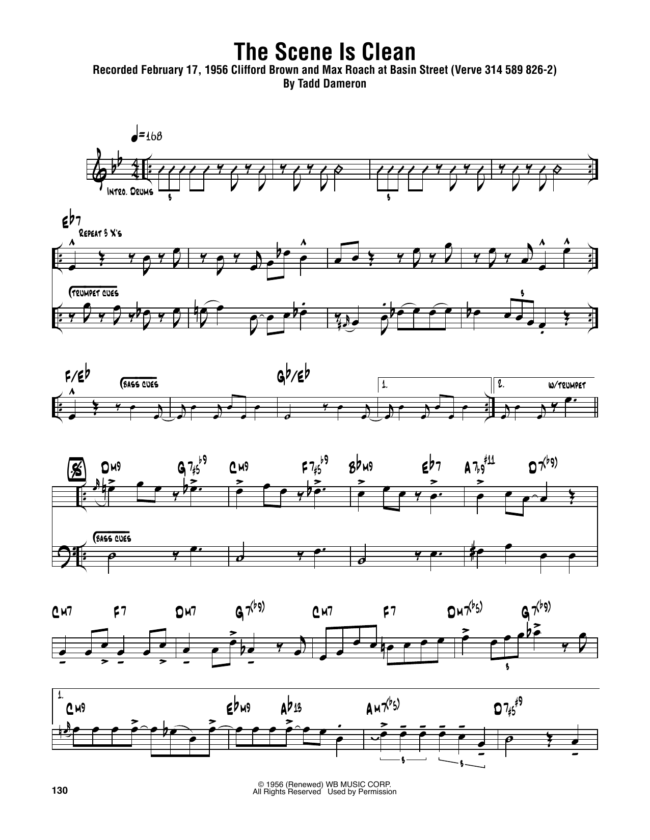 Sonny Rollins The Scene Is Clean Sheet Music Notes & Chords for Tenor Sax Transcription - Download or Print PDF