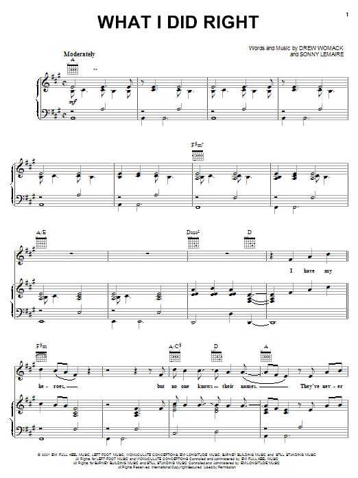 Sons Of The Desert What I Did Right sheet music notes and chords. Download Printable PDF.