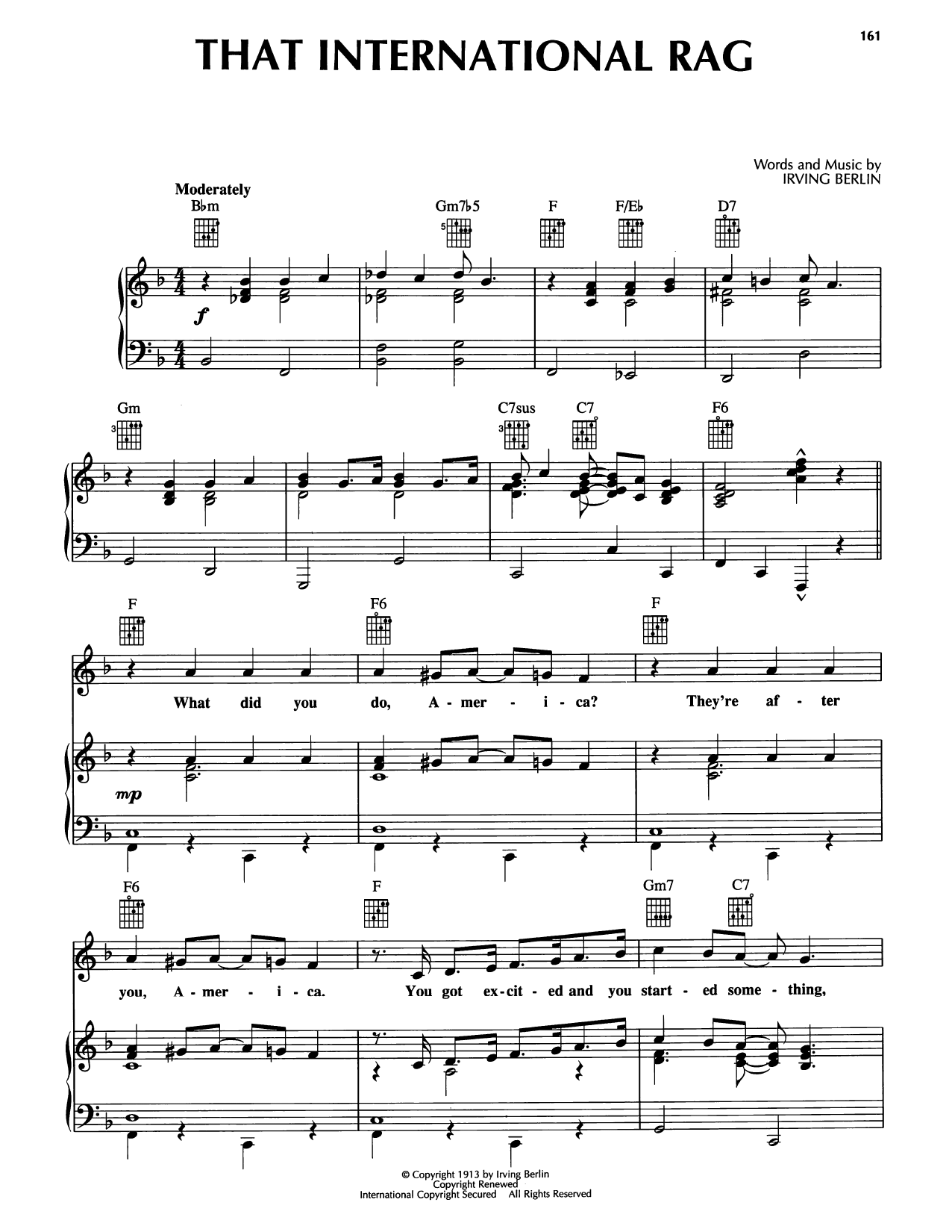 Sophie Tucker That International Rag Sheet Music Notes & Chords for Piano, Vocal & Guitar Chords (Right-Hand Melody) - Download or Print PDF