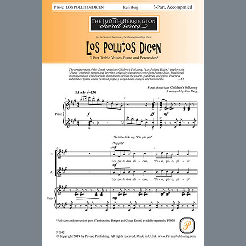 South American Children's Folksong, Los Pollitos Dicen (Ken Berg), Choir