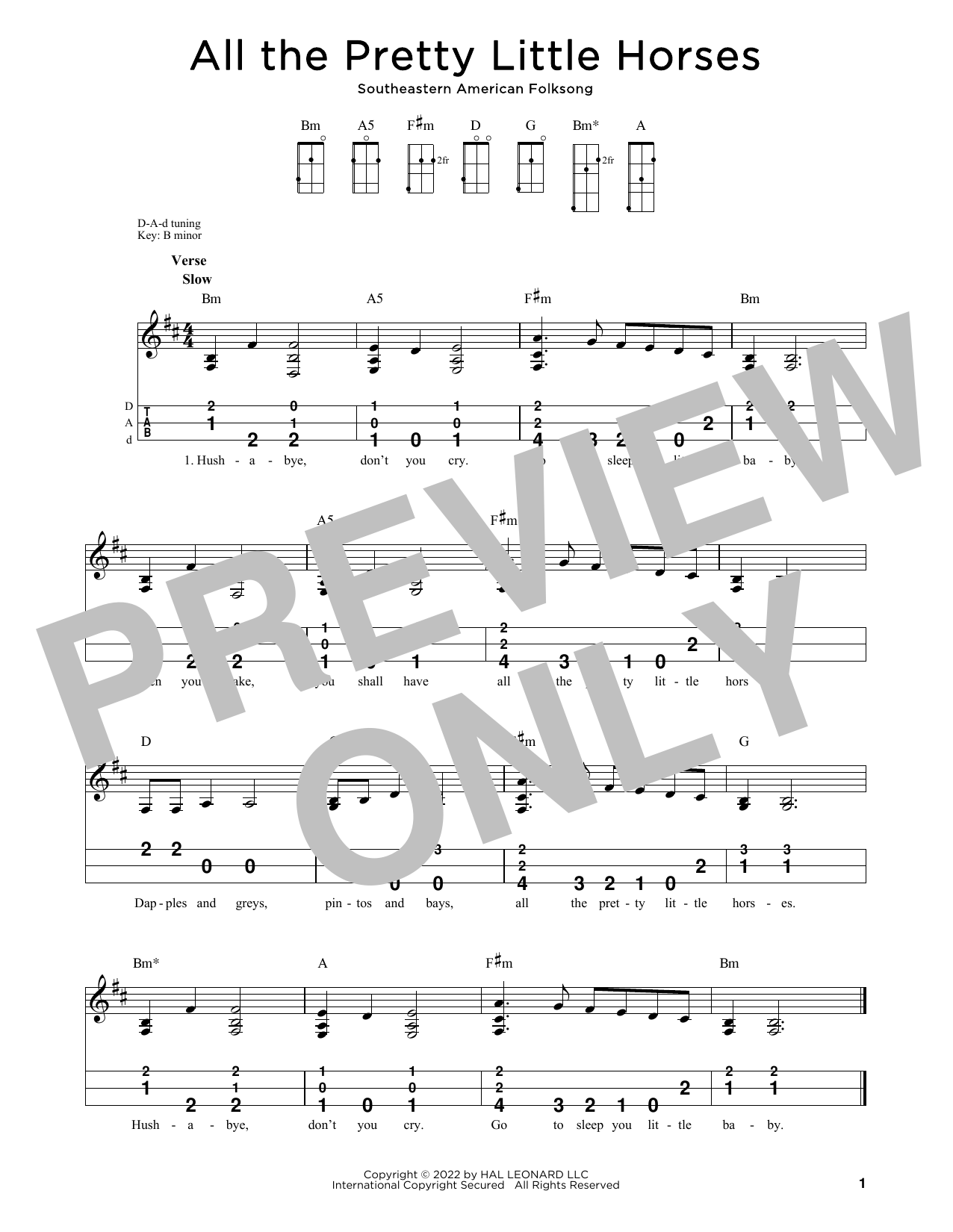 Southeastern American Folksong All The Pretty Little Horses (arr. Steven B. Eulberg) Sheet Music Notes & Chords for Dulcimer - Download or Print PDF