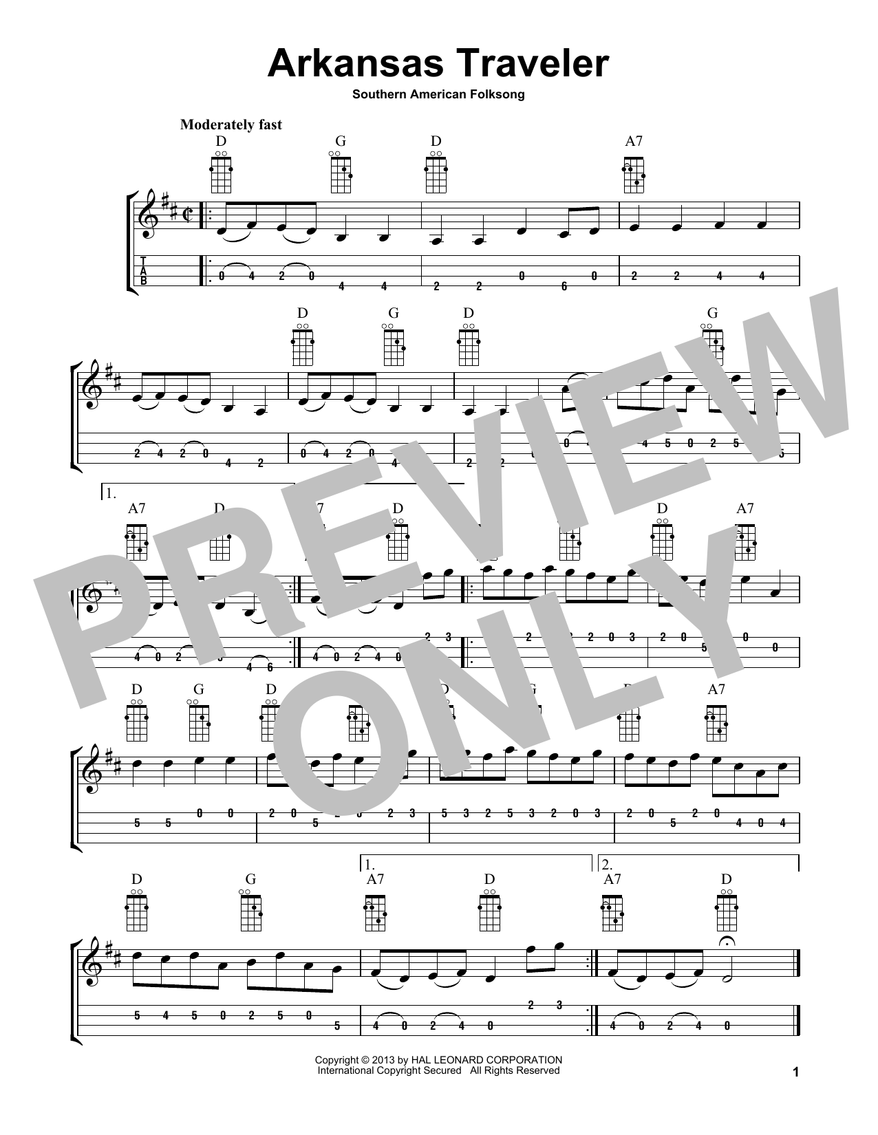 Southern American Folksong Arkansas Traveler (arr. Bobby Westfall) Sheet Music Notes & Chords for Mandolin - Download or Print PDF