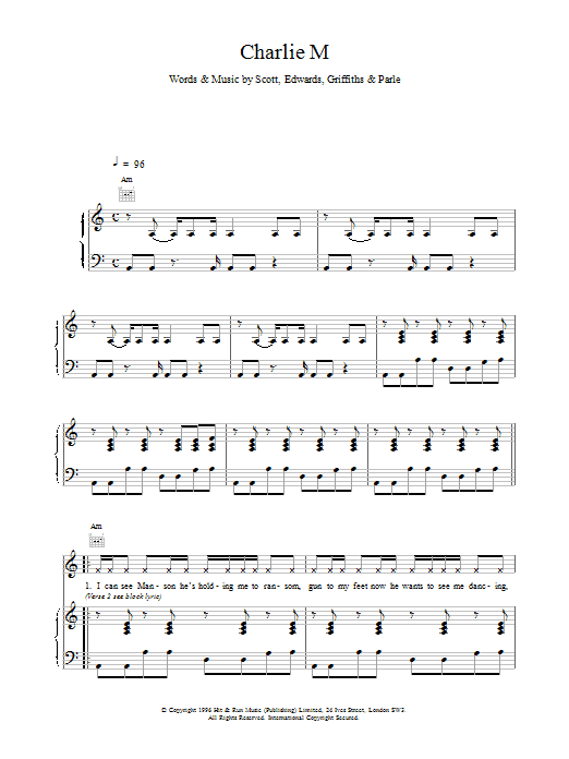 Space Charlie M Sheet Music Notes & Chords for Piano, Vocal & Guitar (Right-Hand Melody) - Download or Print PDF