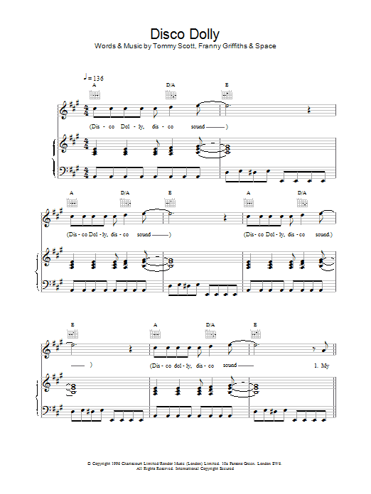 Space Disco Dolly sheet music notes and chords. Download Printable PDF.