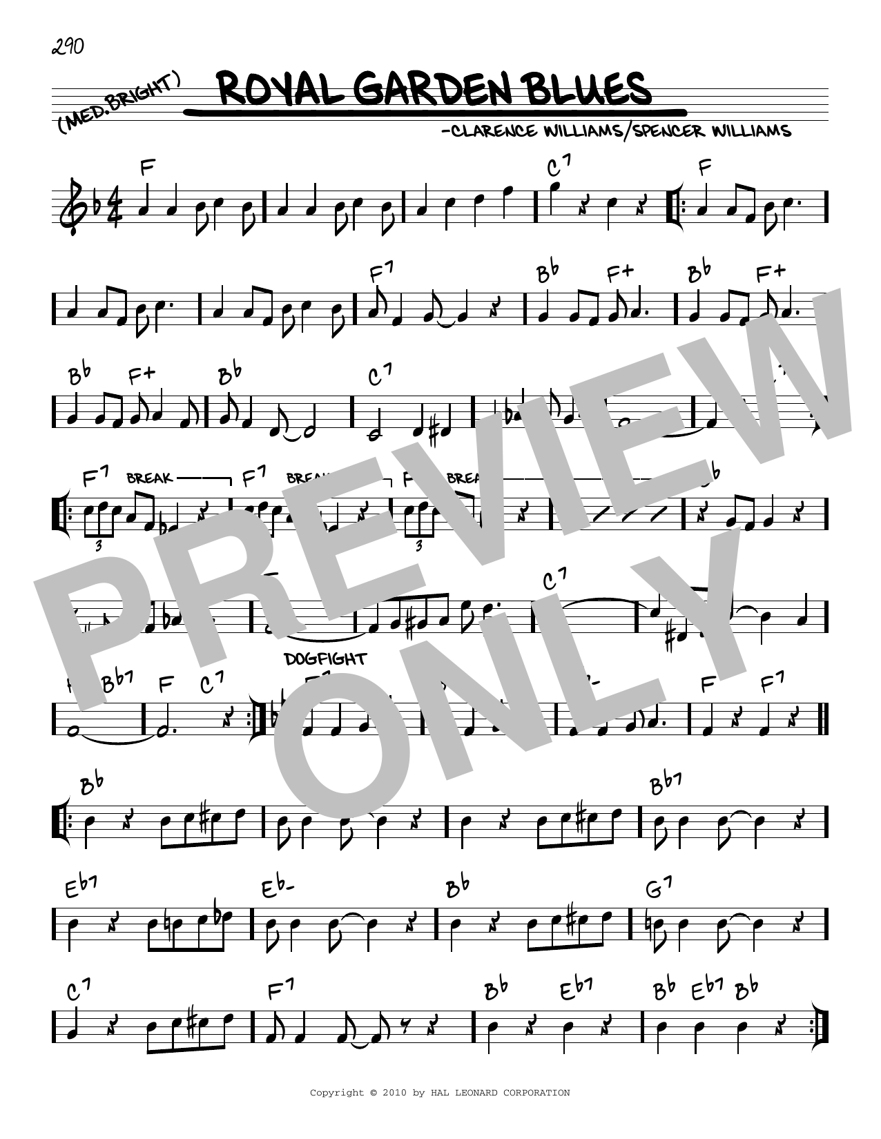 Spencer Williams Royal Garden Blues (arr. Robert Rawlins) Sheet Music Notes & Chords for Real Book – Melody, Lyrics & Chords - Download or Print PDF