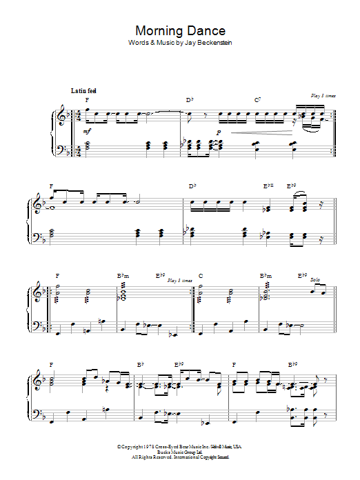 Spyro Gyra Morning Dance Sheet Music Notes & Chords for Piano - Download or Print PDF