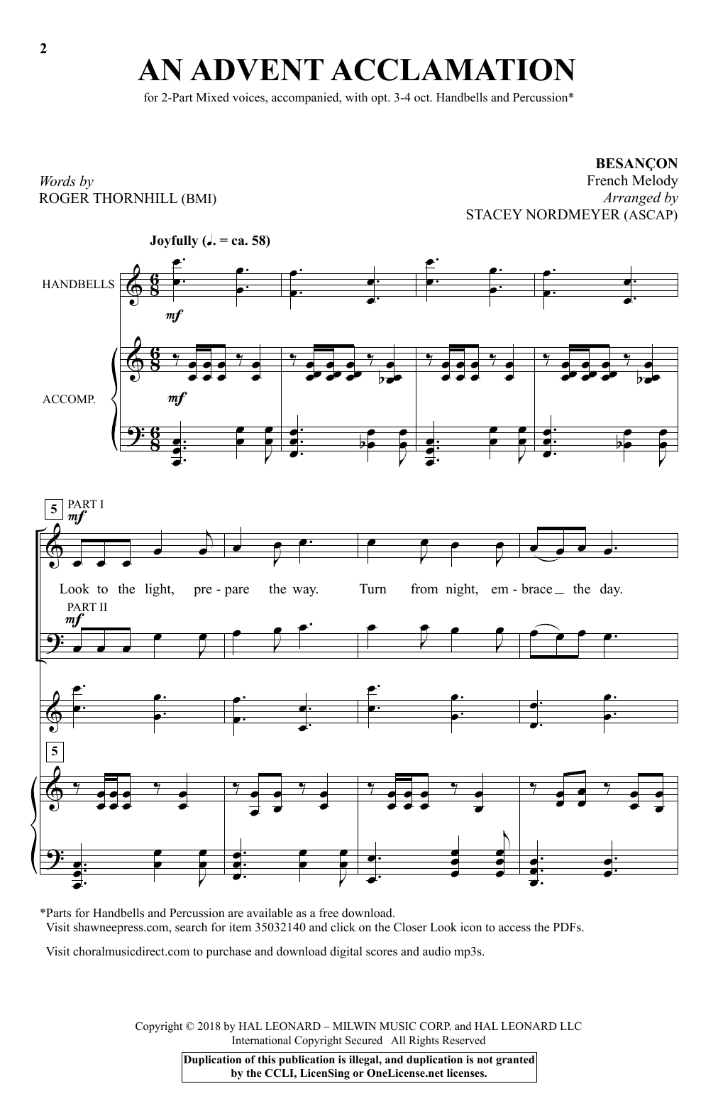 Stacey Nordmeyer An Advent Acclamation Sheet Music Notes & Chords for 2-Part Choir - Download or Print PDF