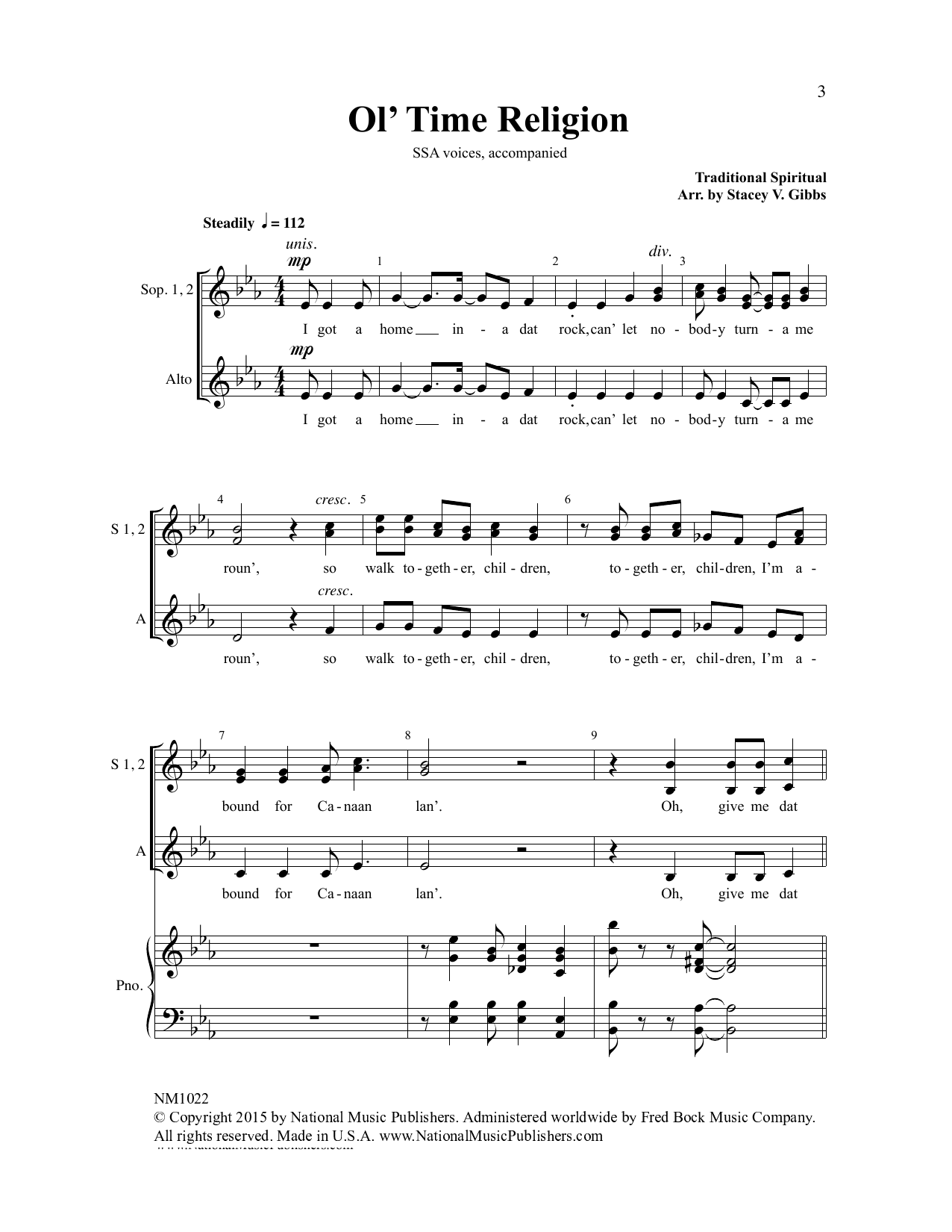 Stacey V. Gibbs Ol' Time Religion Sheet Music Notes & Chords for Choral - Download or Print PDF