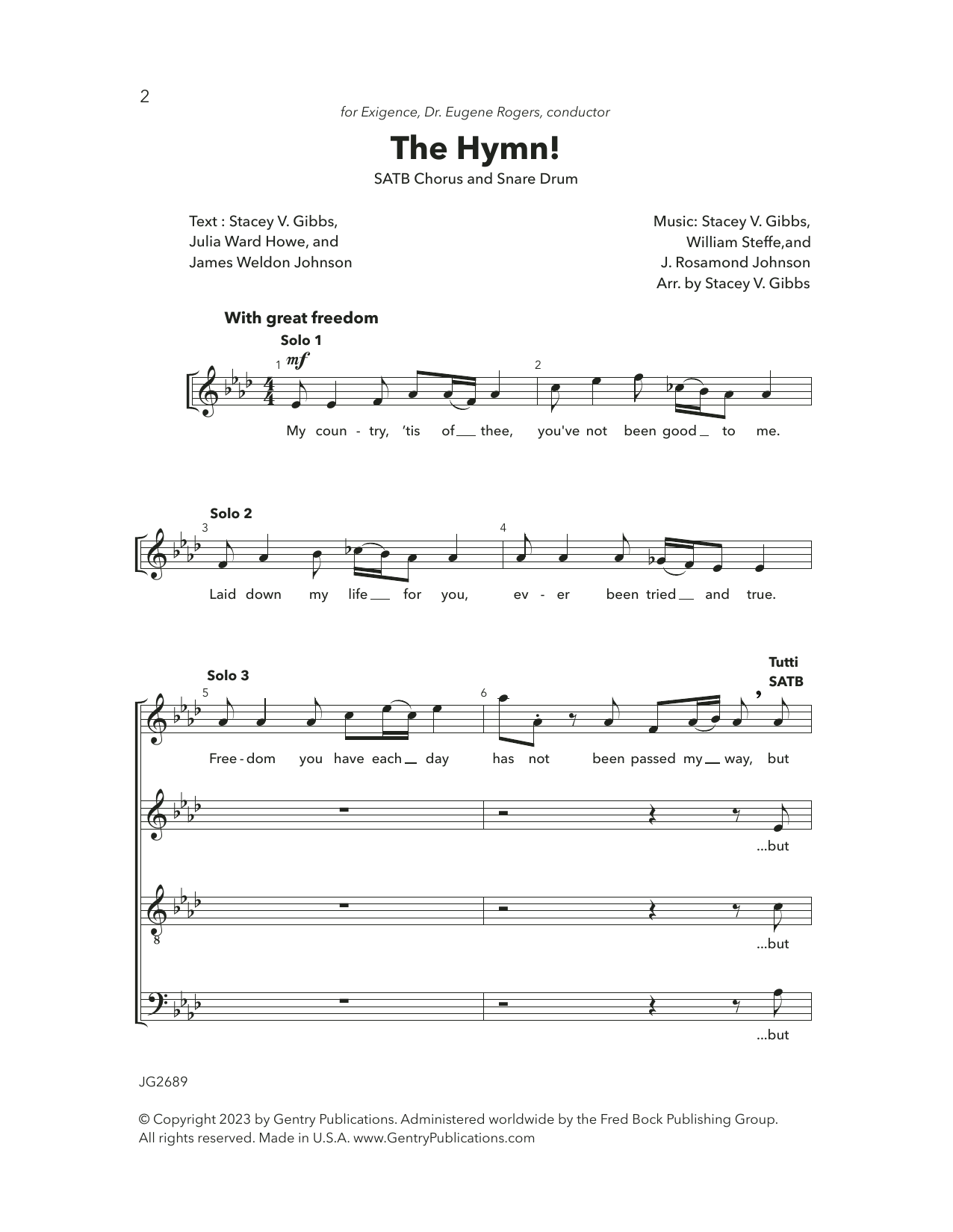 Stacey V. Gibbs The Hymn! Sheet Music Notes & Chords for Choir - Download or Print PDF