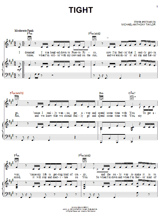 Stacie Orrico Tight Sheet Music Notes & Chords for Piano, Vocal & Guitar (Right-Hand Melody) - Download or Print PDF Stacie Orrico Tight Sheet Music Notes & Chords for Piano, Vocal & Guitar (Right-Hand Melody) - Download or Print PDF