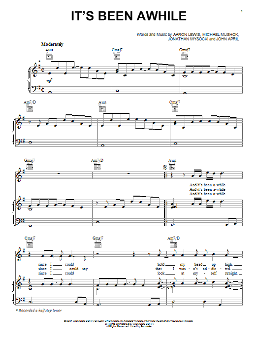 Staind It's Been Awhile Sheet Music Notes & Chords for Easy Guitar - Download or Print PDF