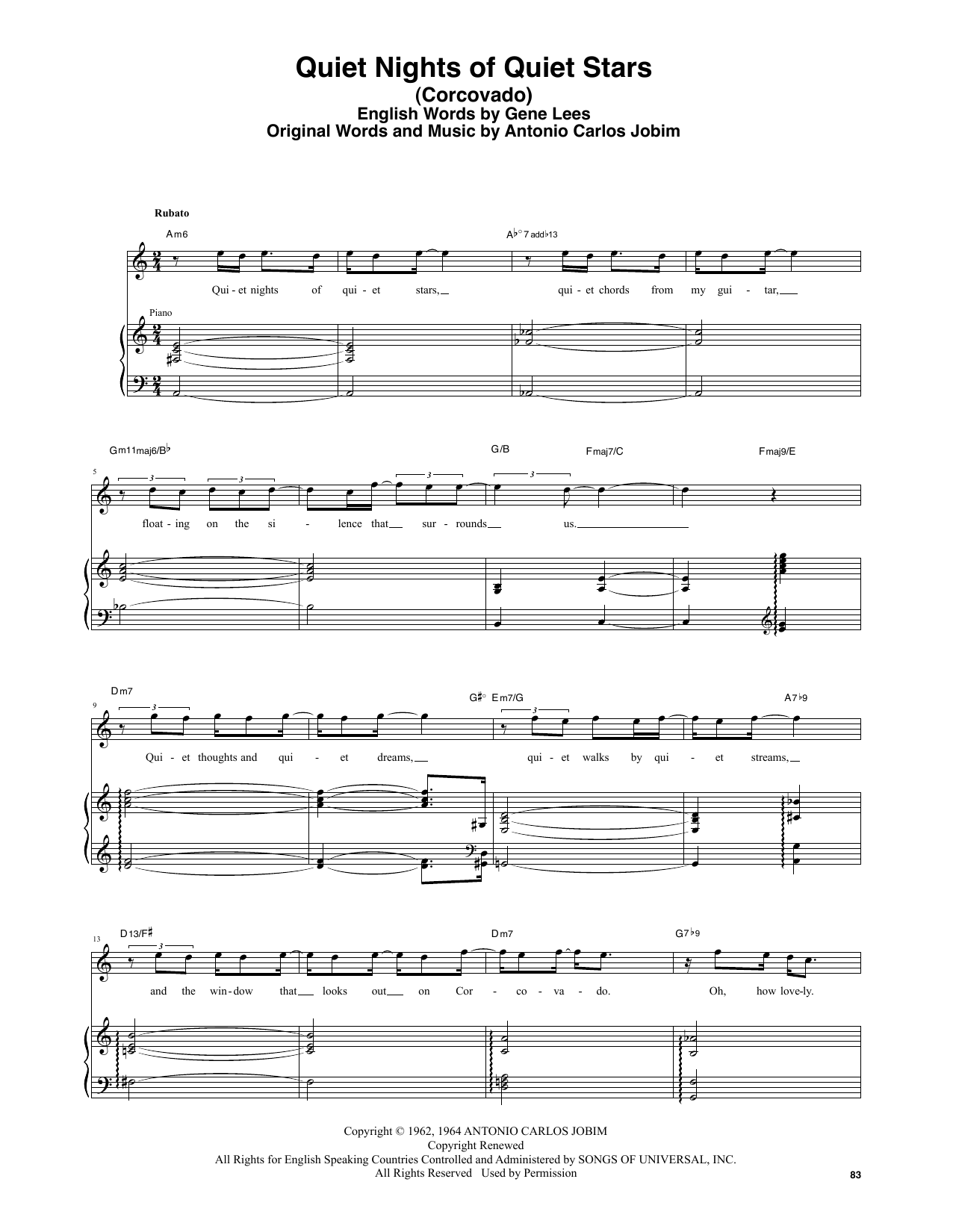 Stan Getz & João Gilberto Quiet Nights Of Quiet Stars (Corcovado) Sheet Music Notes & Chords for Transcribed Score - Download or Print PDF