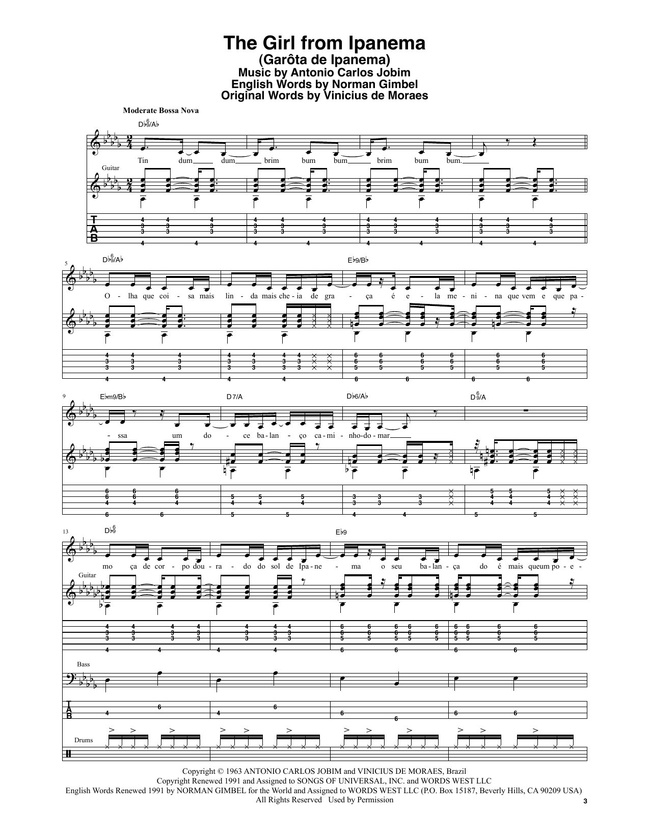 Stan Getz & João Gilberto The Girl From Ipanema (Garôta De Ipanema) Sheet Music Notes & Chords for Transcribed Score - Download or Print PDF