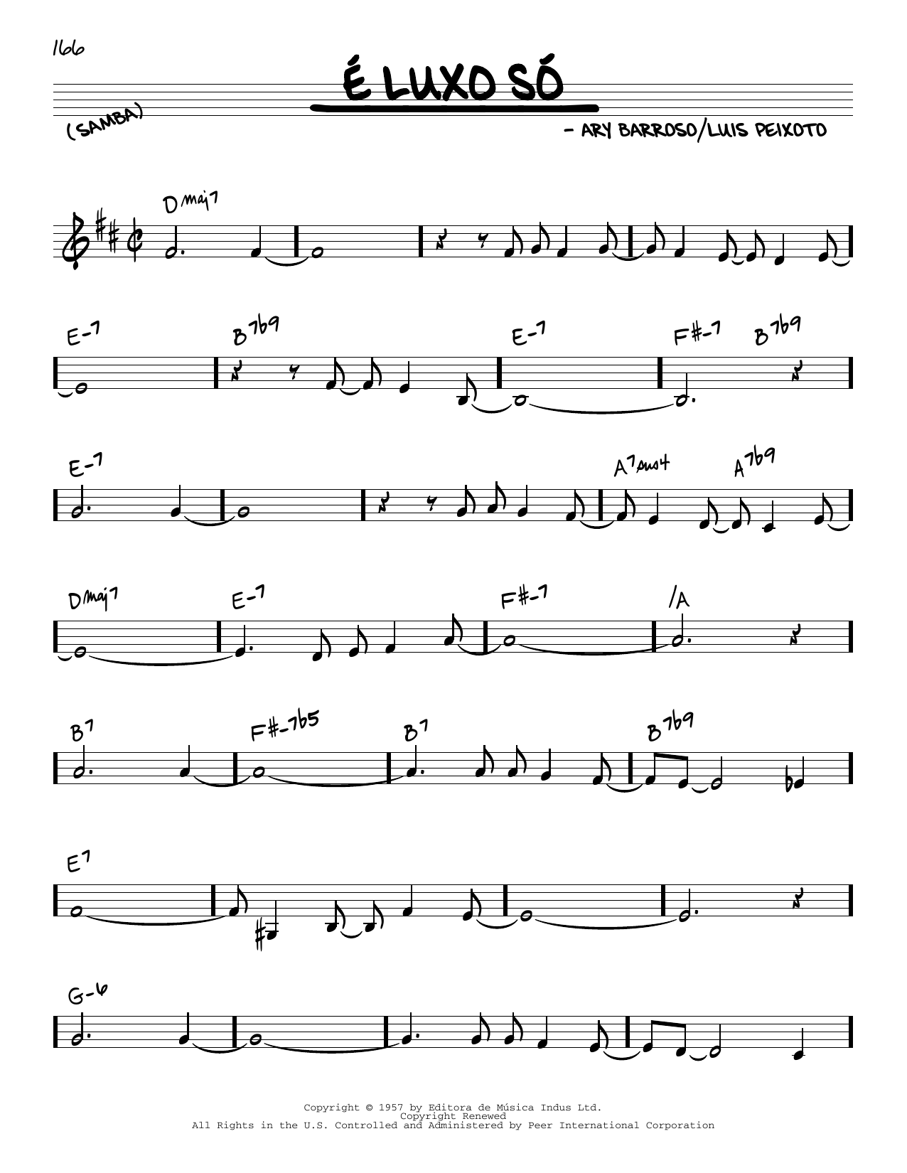 Stan Getz É Luxo Só Sheet Music Notes & Chords for Real Book – Melody & Chords - Download or Print PDF