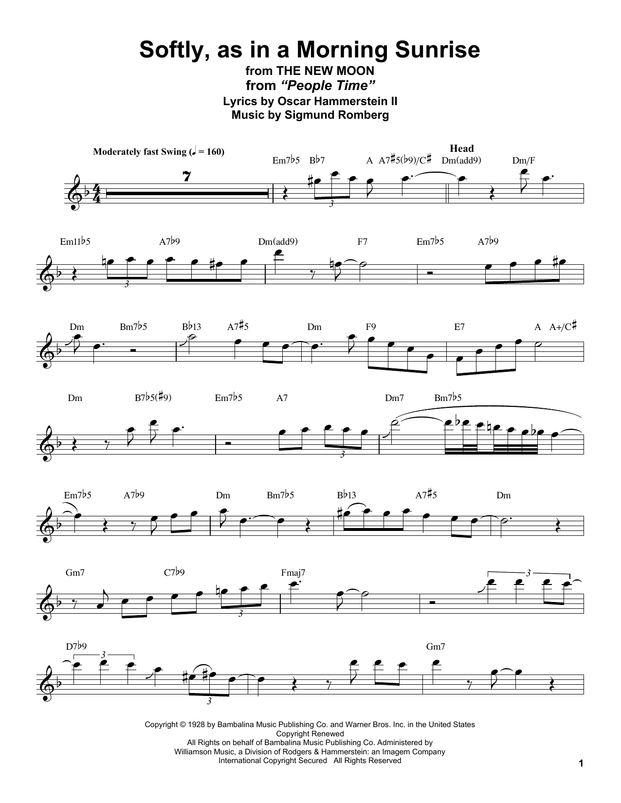 Stan Getz Softly As In A Morning Sunrise Sheet Music Notes & Chords for Tenor Sax Transcription - Download or Print PDF