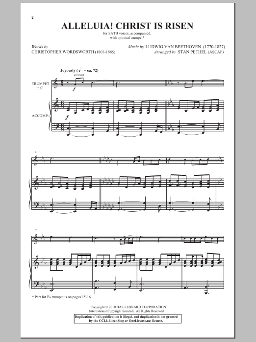 Stan Pethel Alleluia! Christ Is Risen Sheet Music Notes & Chords for SATB - Download or Print PDF