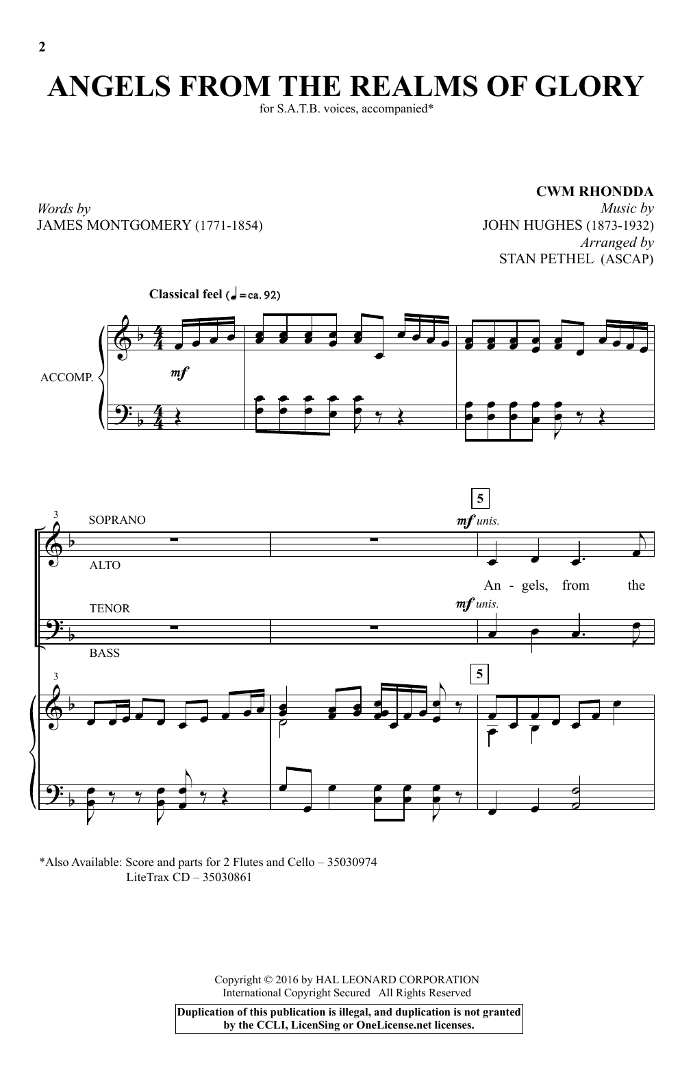 Stan Pethel Angels From The Realms Of Glory Sheet Music Notes & Chords for SATB - Download or Print PDF