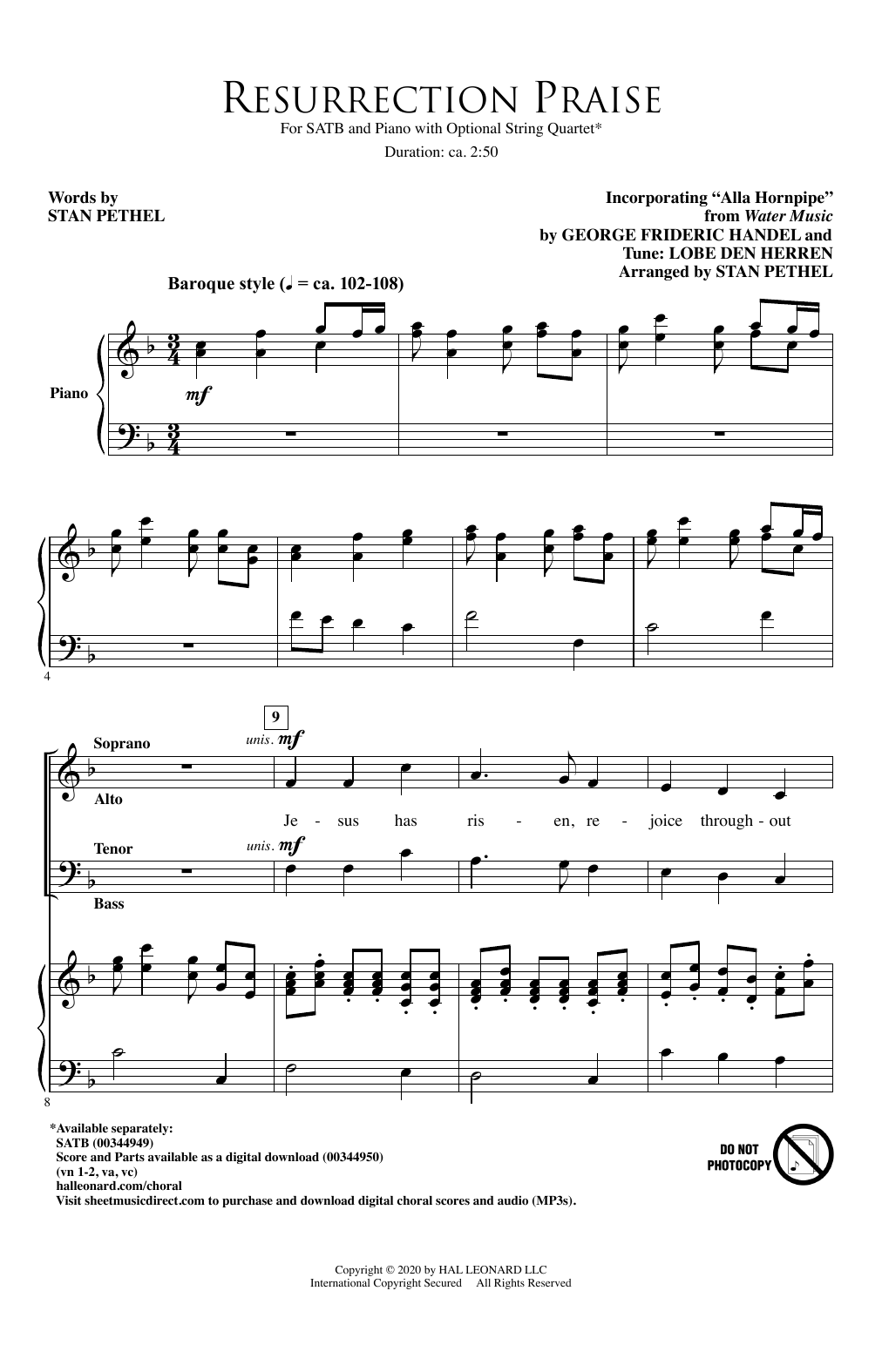 Stan Pethel Resurrection Praise Sheet Music Notes & Chords for SATB Choir - Download or Print PDF