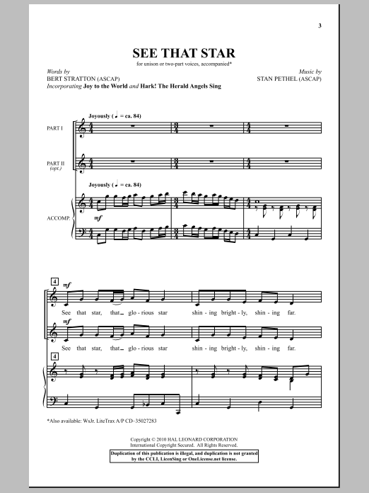 Stan Pethel See That Star Sheet Music Notes & Chords for 2-Part Choir - Download or Print PDF