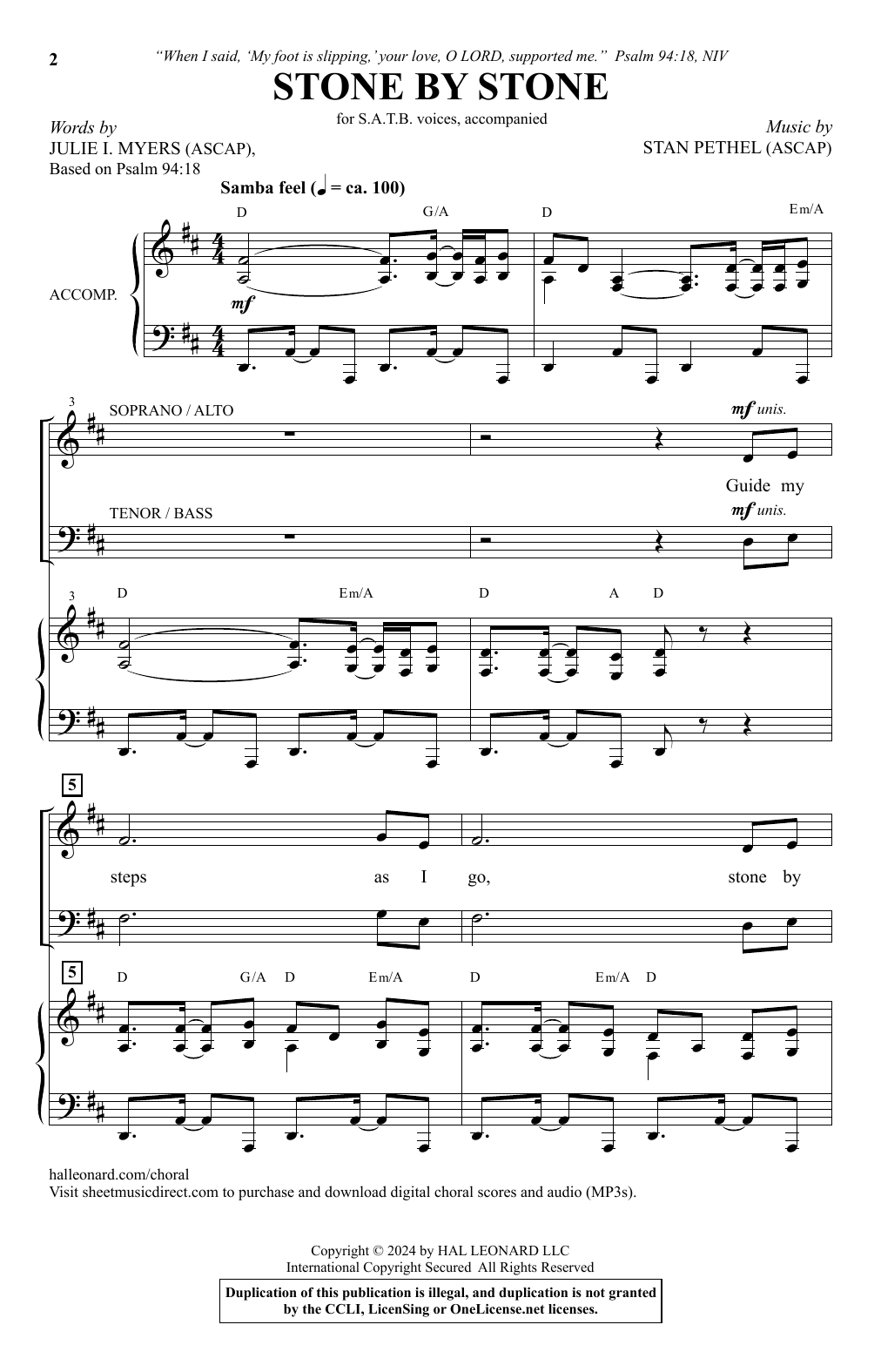 Stan Pethel Stone By Stone Sheet Music Notes & Chords for SATB Choir - Download or Print PDF