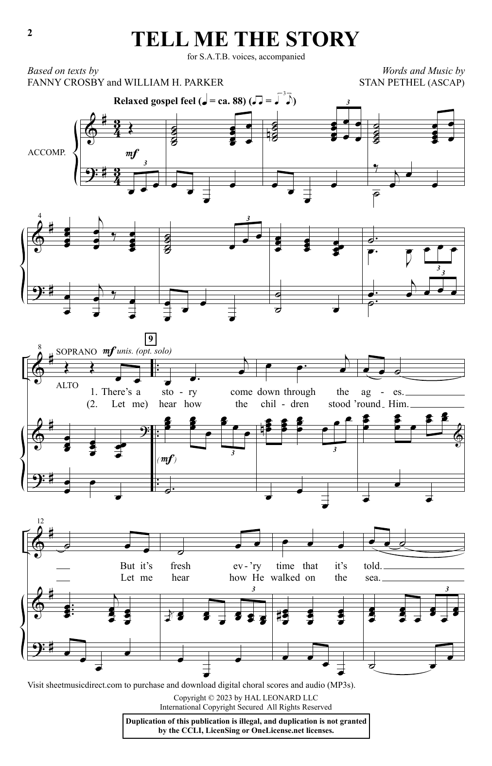 Stan Pethel Tell Me The Story Sheet Music Notes & Chords for SATB Choir - Download or Print PDF