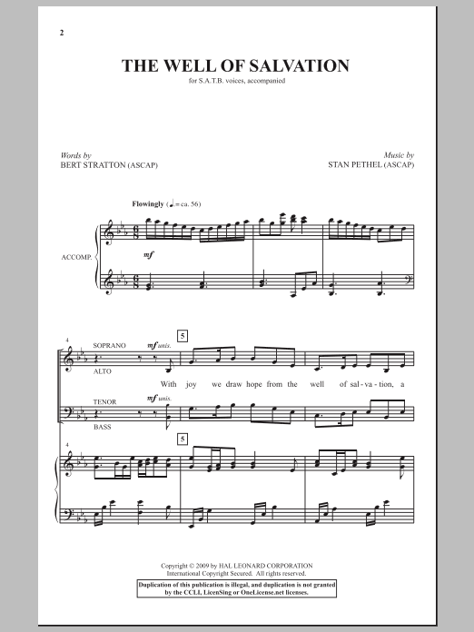 Stan Pethel The Well Of Salvation Sheet Music Notes & Chords for SATB - Download or Print PDF