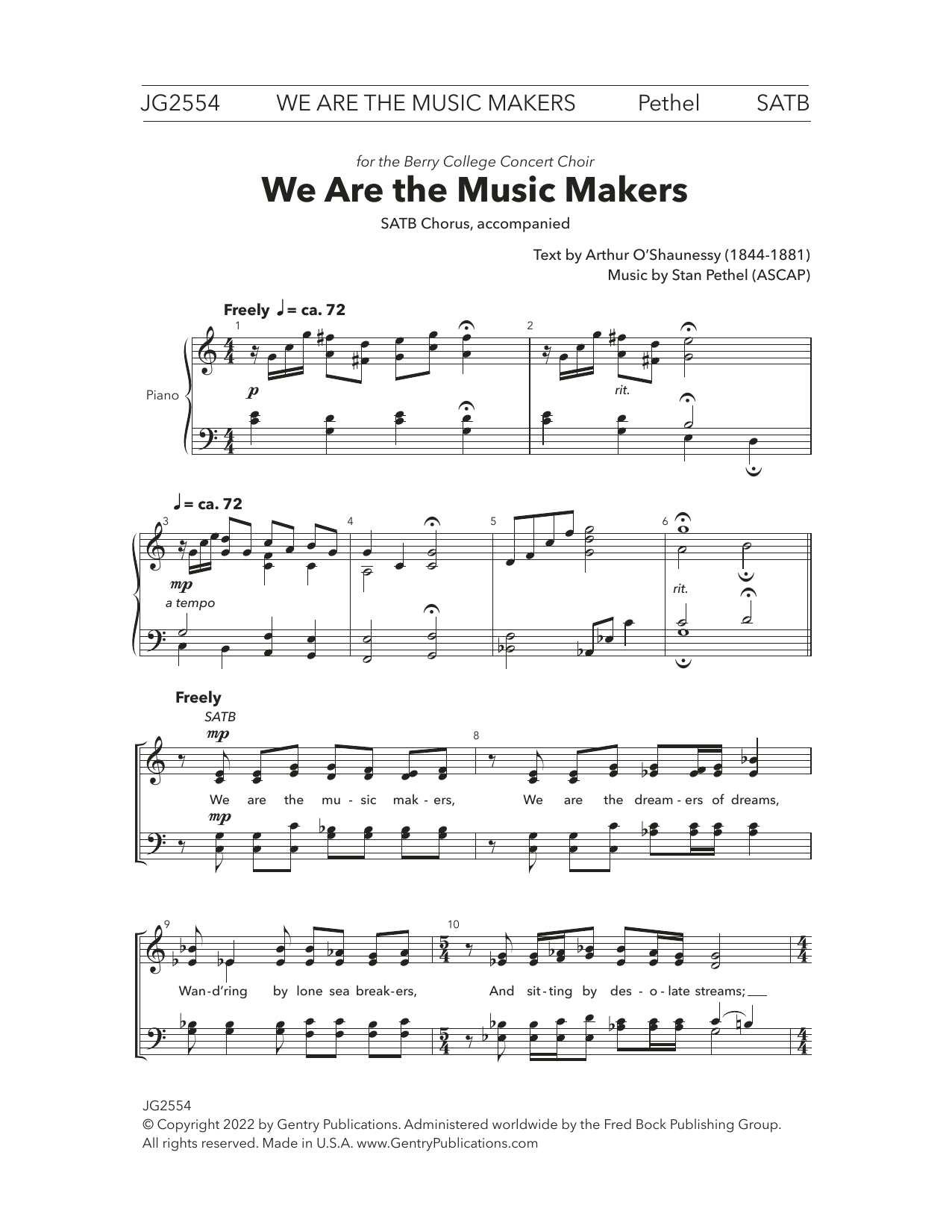 Stan Pethel We Are The Music Makers Sheet Music Notes & Chords for SATB Choir - Download or Print PDF