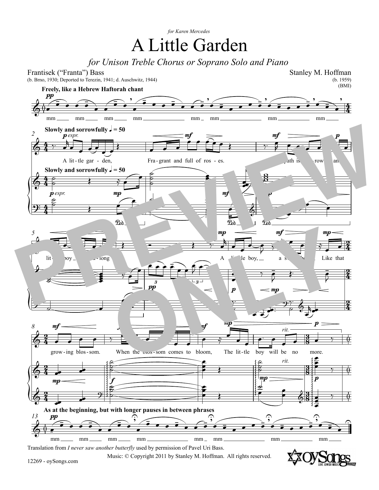 Stanley F. Hoffman A Little Garden Sheet Music Notes & Chords for Piano & Vocal - Download or Print PDF