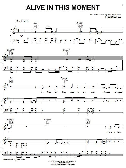Starfield Alive In This Moment Sheet Music Notes & Chords for Piano, Vocal & Guitar (Right-Hand Melody) - Download or Print PDF