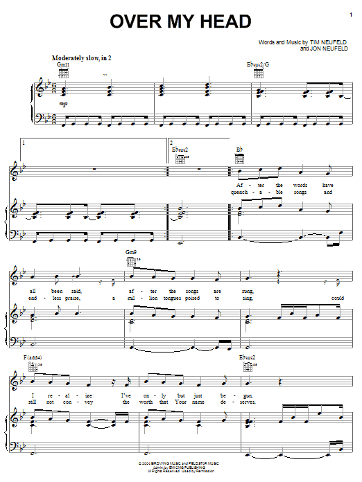 Starfield Over My Head Sheet Music Notes & Chords for Piano, Vocal & Guitar (Right-Hand Melody) - Download or Print PDF