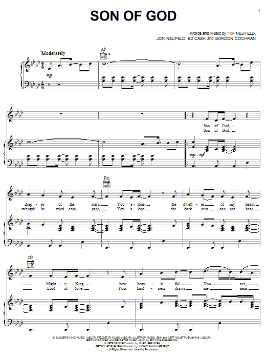 Starfield Son Of God Sheet Music Notes & Chords for Piano, Vocal & Guitar (Right-Hand Melody) - Download or Print PDF Starfield Son Of God Sheet Music Notes & Chords for Piano, Vocal & Guitar (Right-Hand Melody) - Download or Print PDF