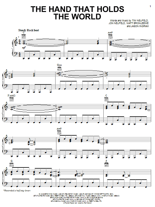 Starfield The Hand That Holds The World Sheet Music Notes & Chords for Piano, Vocal & Guitar (Right-Hand Melody) - Download or Print PDF