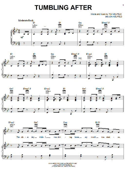 Starfield Tumbling After Sheet Music Notes & Chords for Piano, Vocal & Guitar (Right-Hand Melody) - Download or Print PDF